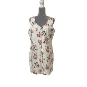 No Boundaries Y2K‎ Sz XL (15-17) Sleeveless Mini Denim Floral Dress Jumper Twee